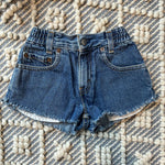 Load image into Gallery viewer, Vintage Levi's 566 Loose Fit Cut Off Blue Jean Shorts Toddler Girl 4T
