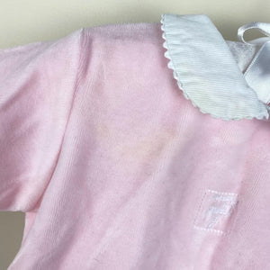 Jacadi Paris Pink Velour Footie 3 Months