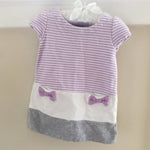 Load image into Gallery viewer, Gymboree Purple Striped Bow Pocket Dress 6-12 Months
