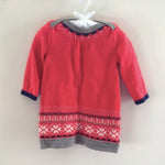 Load image into Gallery viewer, Baby Boden Fair Isle Red Knit Sweater Dress 6-12 Months
