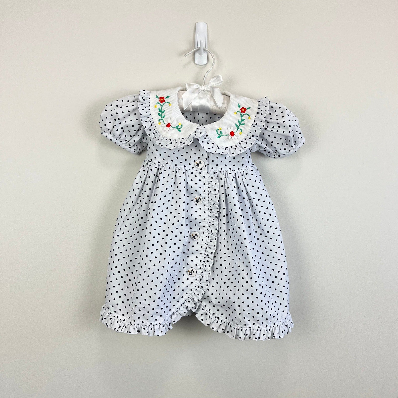 Vintage Sikaffy Polka Dot Dress 6 Months