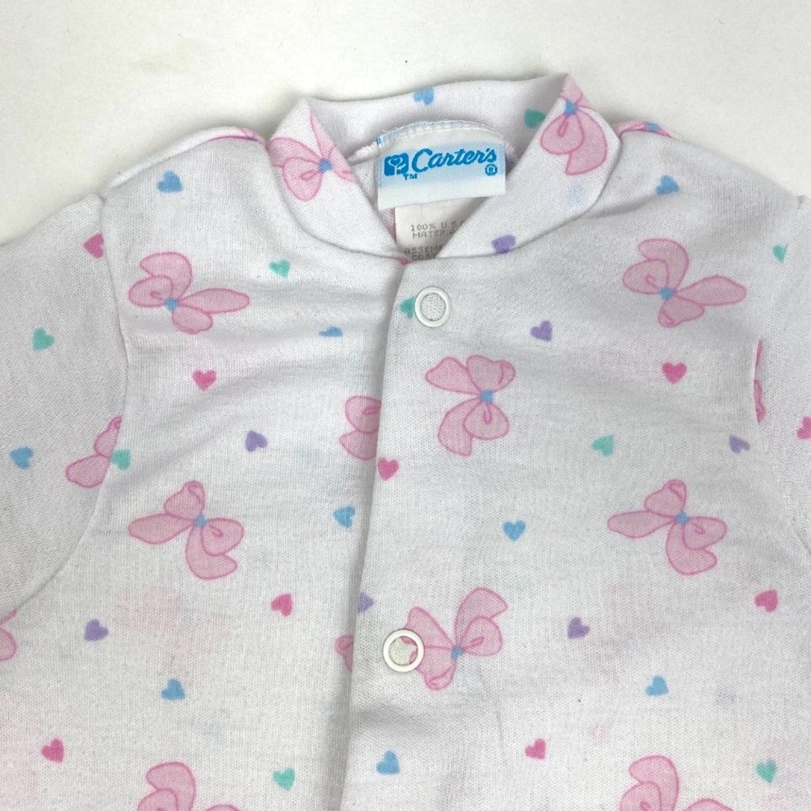 Vintage Carter's One Piece Bow Pajamas XL