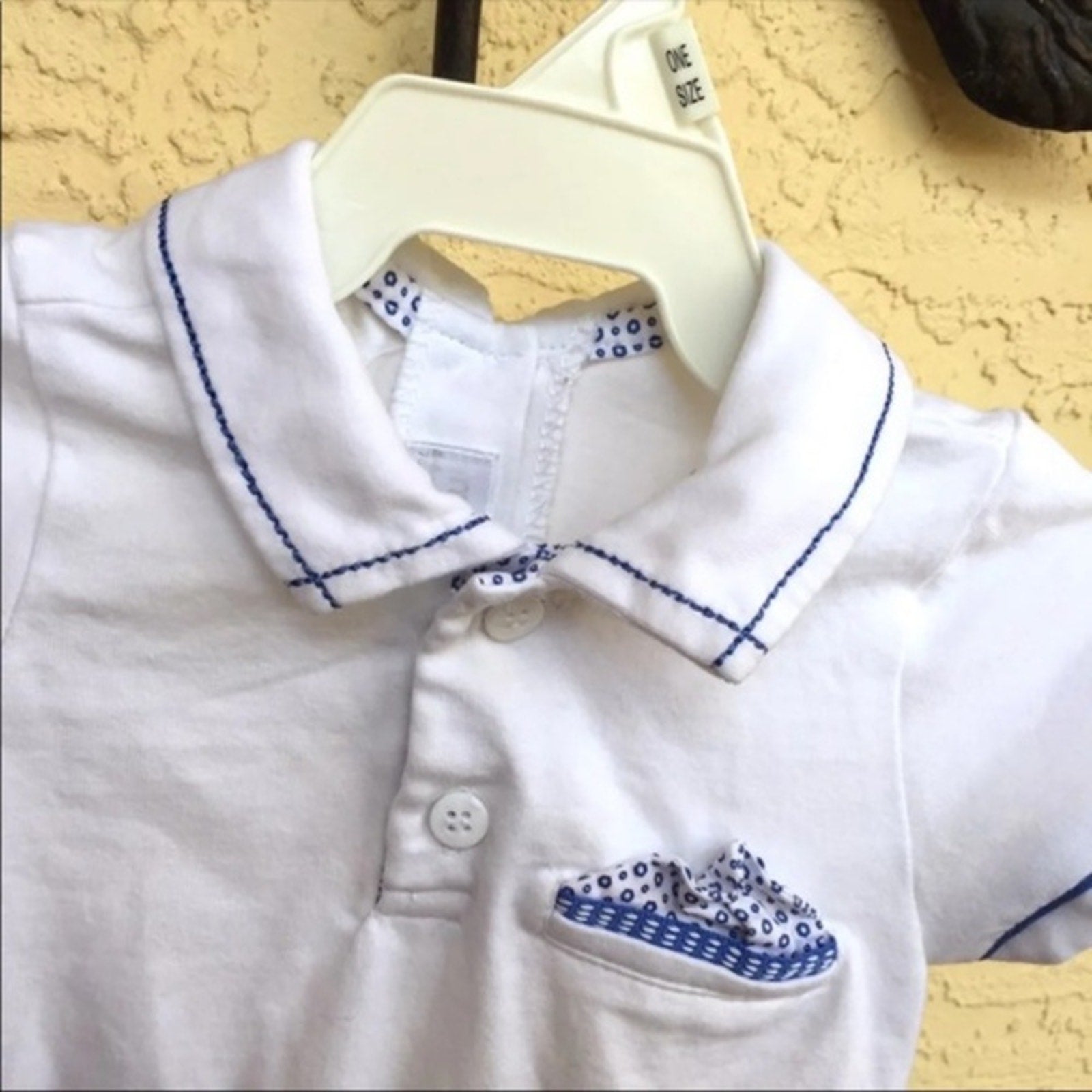 Mayoral Boys Blue & White Shortall Romper 6 Months