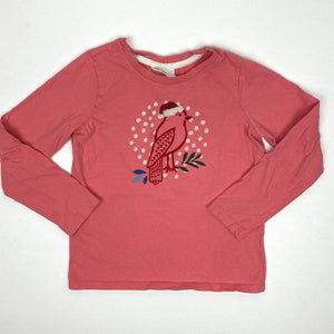 Hanna Andersson Girls Pink Bird Tee 120 cm 6-7