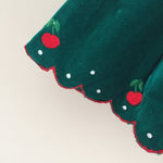 Load image into Gallery viewer, Vintage Green Velvet Holiday Pinafore Dress 12 Months
