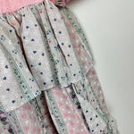 Load image into Gallery viewer, Vintage Girls Pink Gray Floral Tiered Dress
