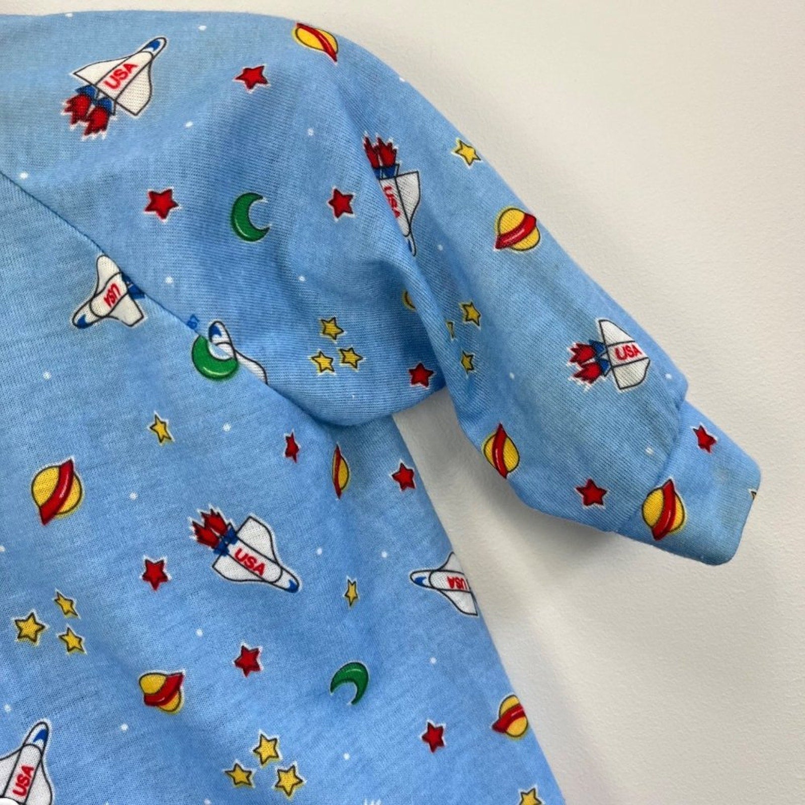 Vintage Little Me Blue Space Footie Medium USA