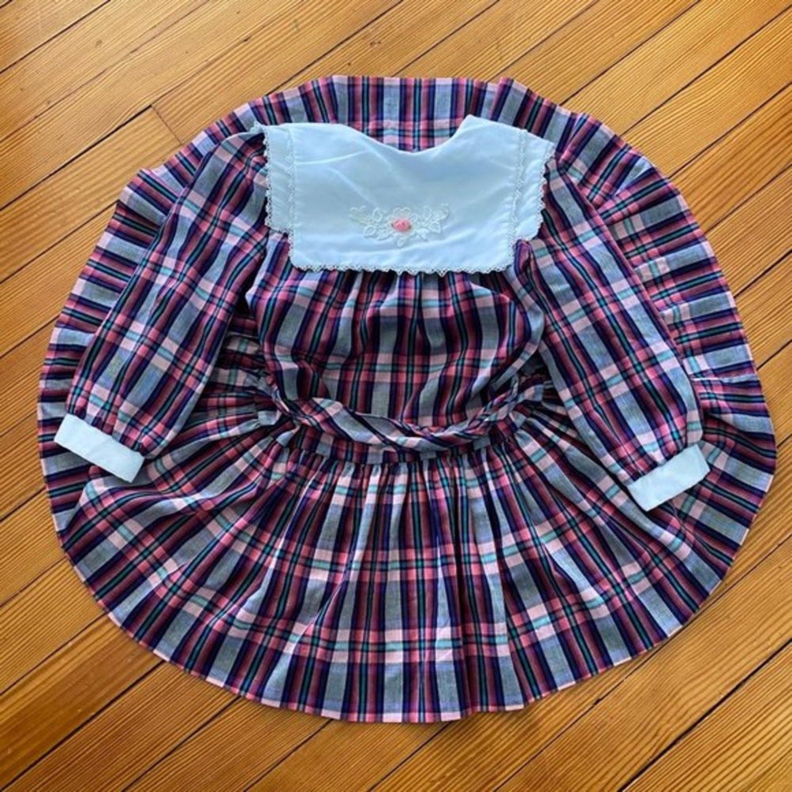 Vintage Girls Rare Editions Plaid Party Dress 6