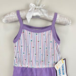 Load image into Gallery viewer, Vintage Rainbow Connection Purple Romper 12 Months NWT
