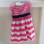 Load image into Gallery viewer, Gymboree Pink &amp; White Striped Bow Dress 12-18 Months
