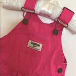 Load image into Gallery viewer, OshKosh Bright Pink Overall Jumper Dress 6 Months
