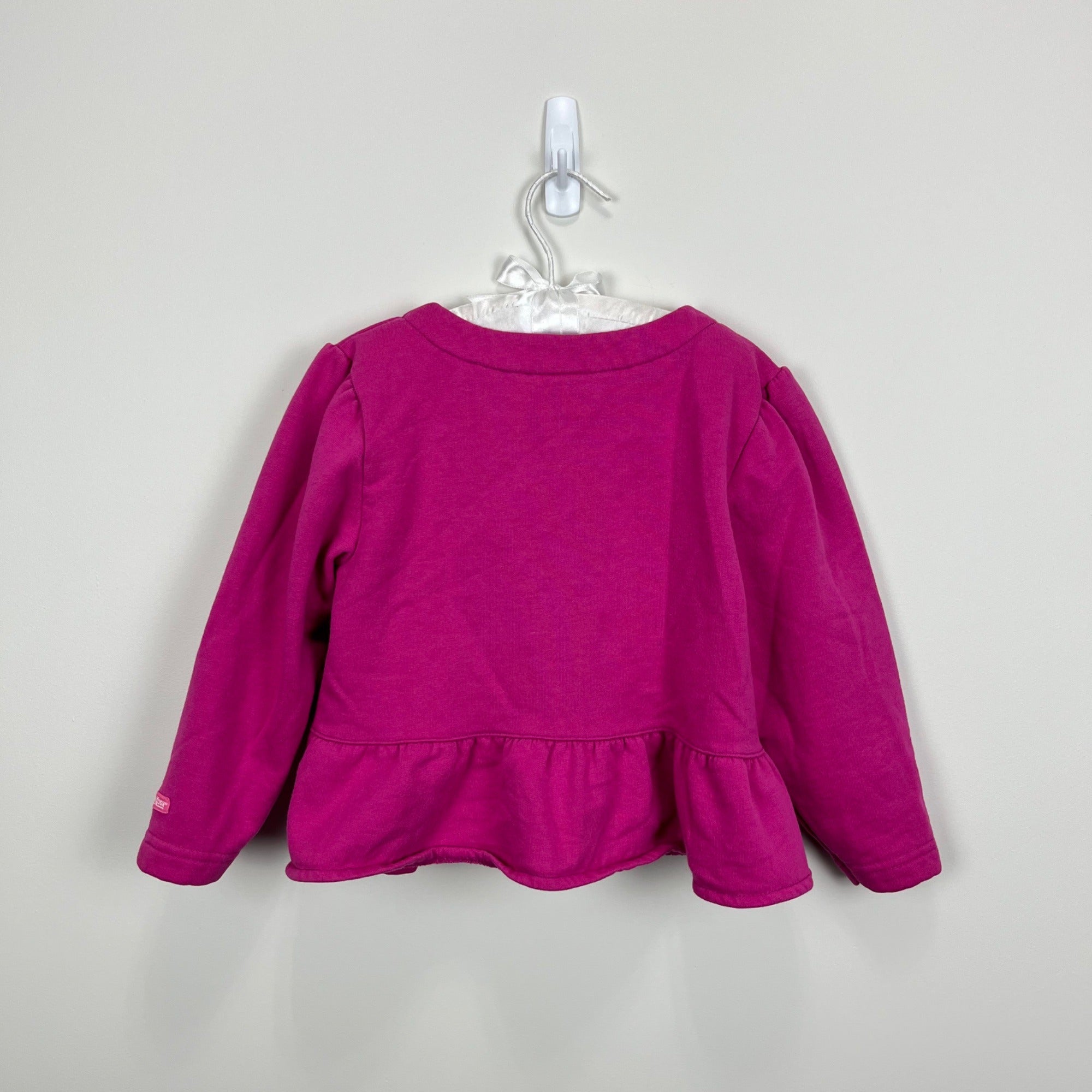 Vintage OshKosh B'gosh Girls Pink Cardigan Sweatshirt 6 USA