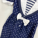 Load image into Gallery viewer, Vintage My Michelle Navy Blue Polka Dot Jumpsuit 6 USA
