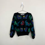 Load image into Gallery viewer, Vintage Zing Black Elephant Sweatshirt 7/8
