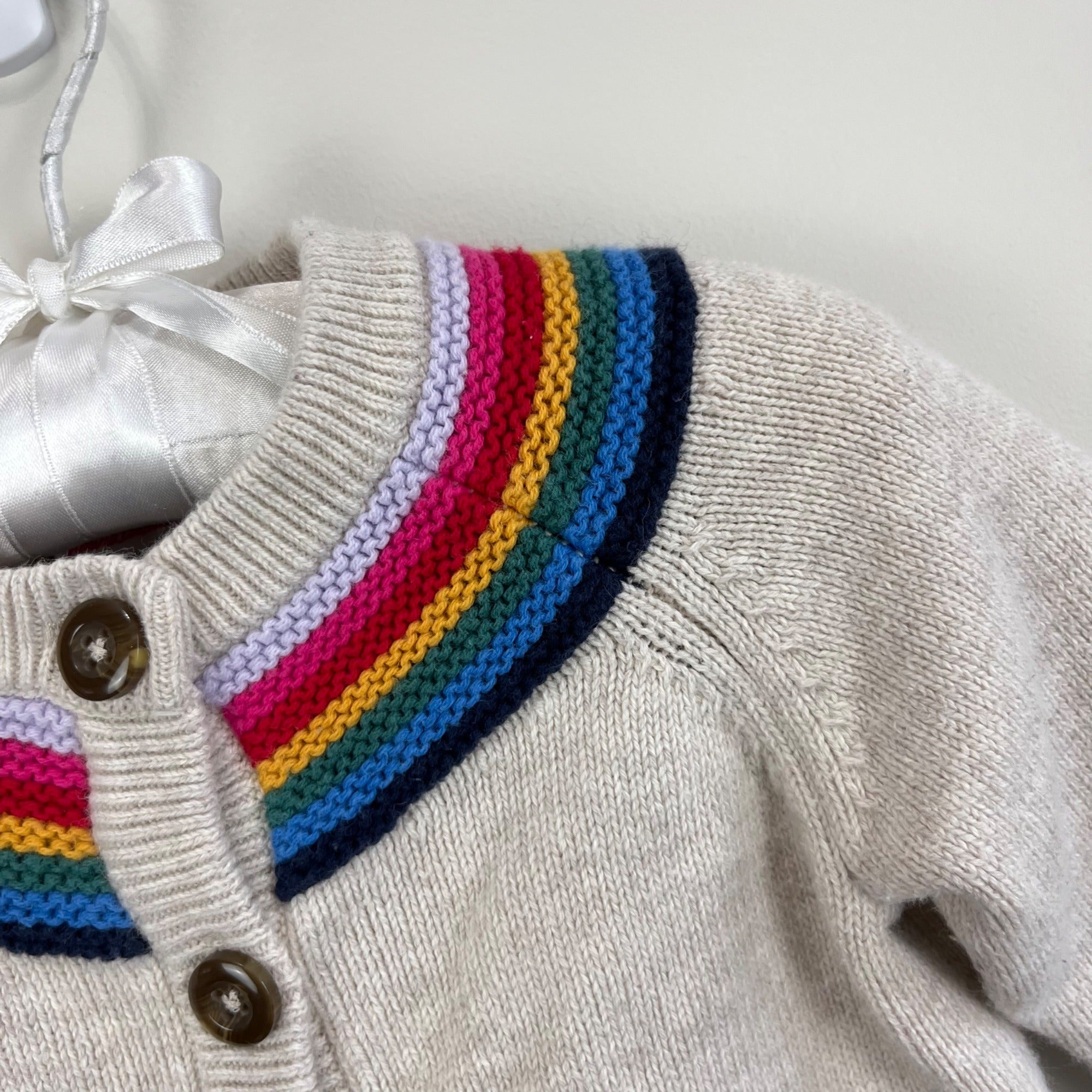 Hanna Andersson Rainbow Knitcraft Cardigan 70 cm 6-12 Months