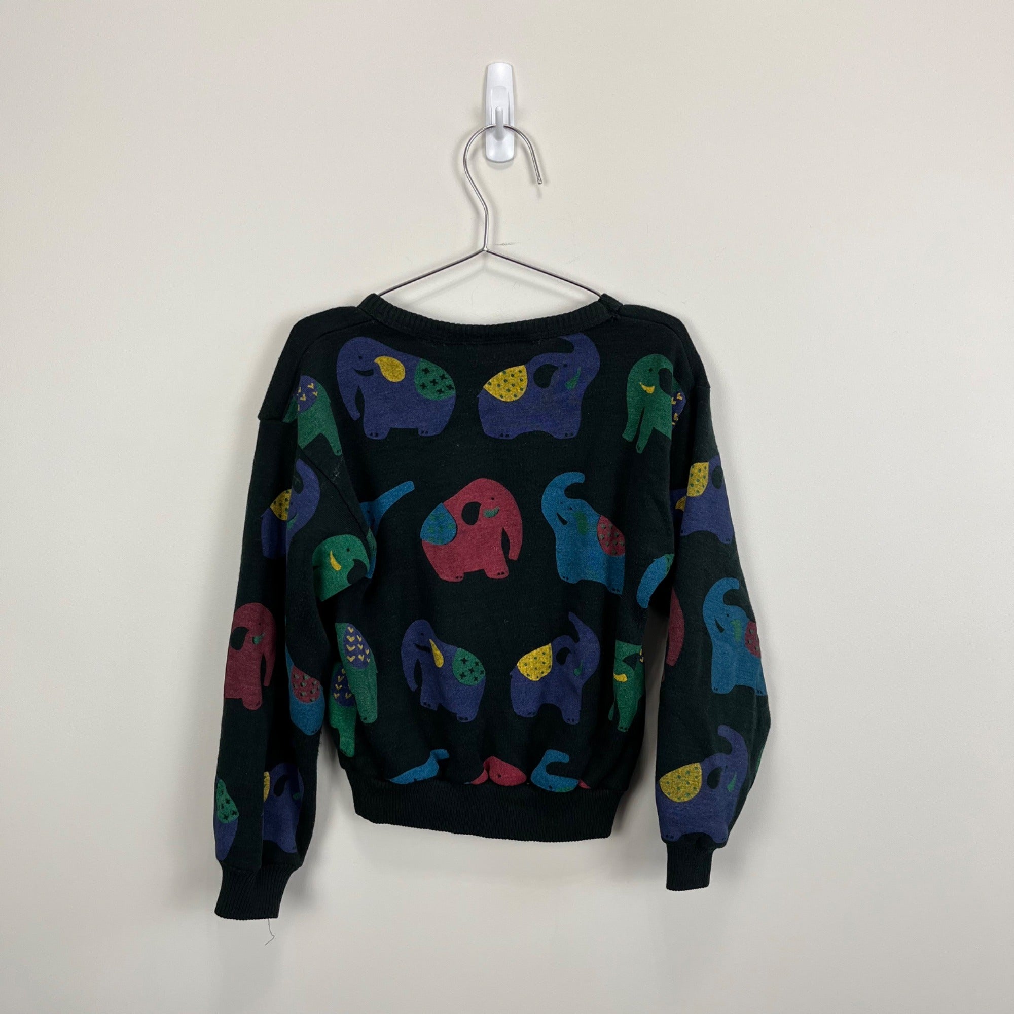 Vintage Zing Black Elephant Sweatshirt 7/8