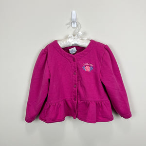 Vintage OshKosh B'gosh Girls Pink Cardigan Sweatshirt 6 USA