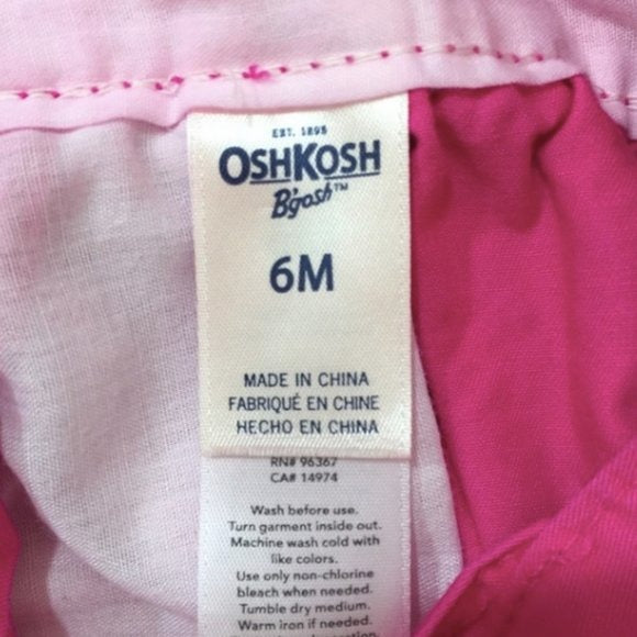 OshKosh Bright Pink Overall Jumper Dress 6 Months