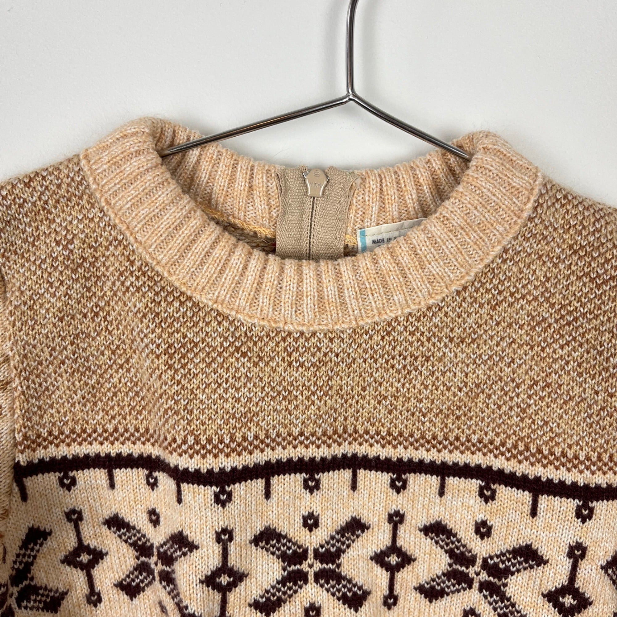 Vintage Unisex Kids Tan Sweater 3T