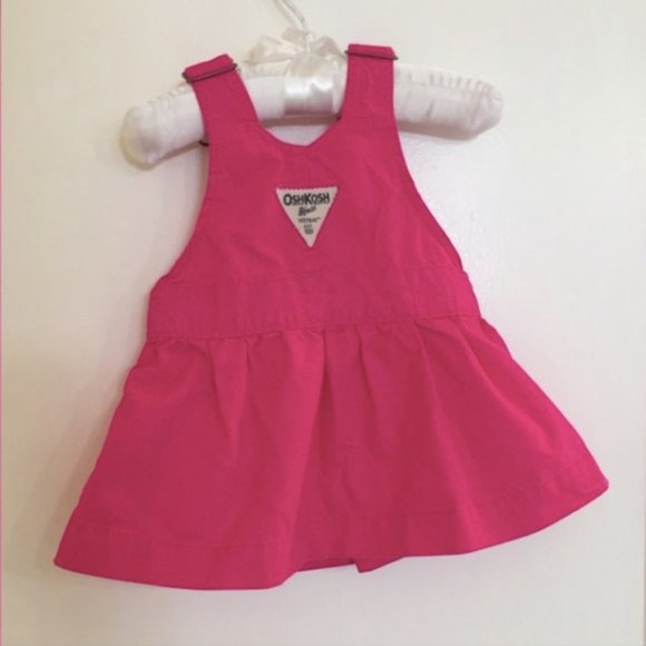 OshKosh Bright Pink Overall Jumper Dress 6 Months