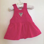 Load image into Gallery viewer, OshKosh Bright Pink Overall Jumper Dress 6 Months
