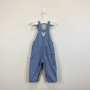 Vintage OshKosh B'gosh Blue Striped Overalls 18 Months USA