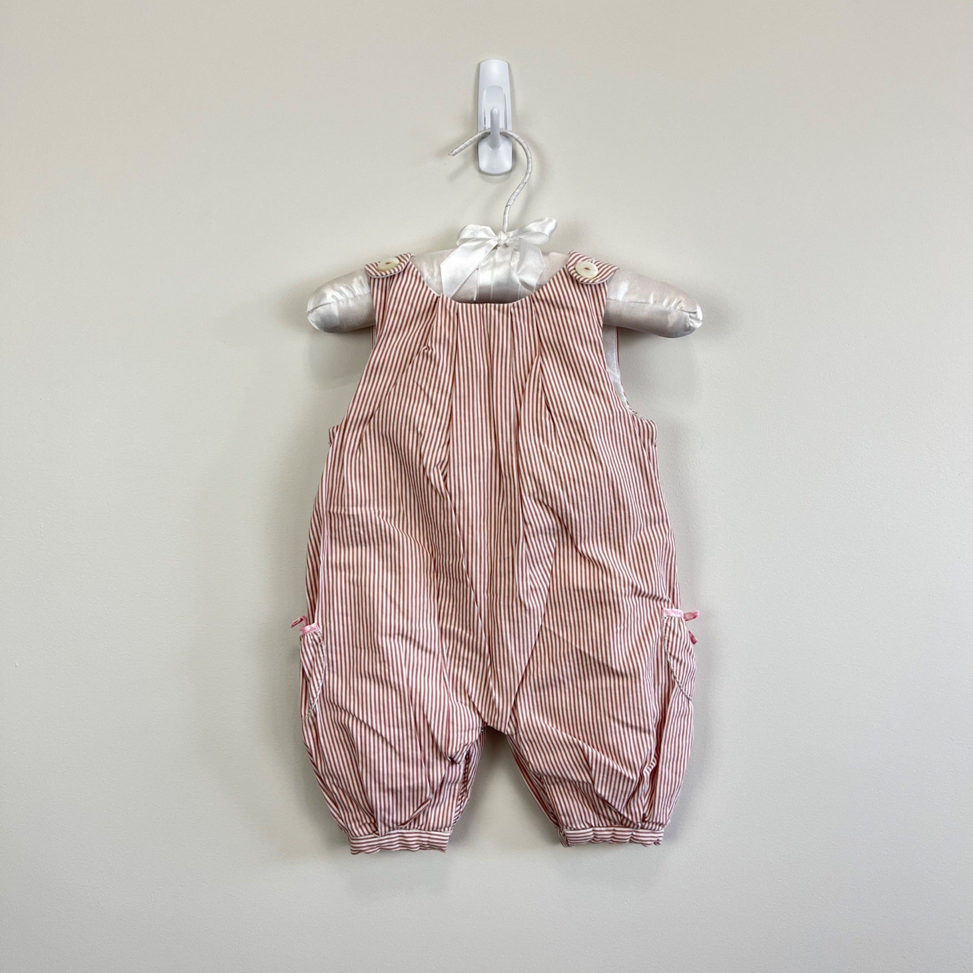 Jacadi Paris Cozy Striped Overalls 1 Month