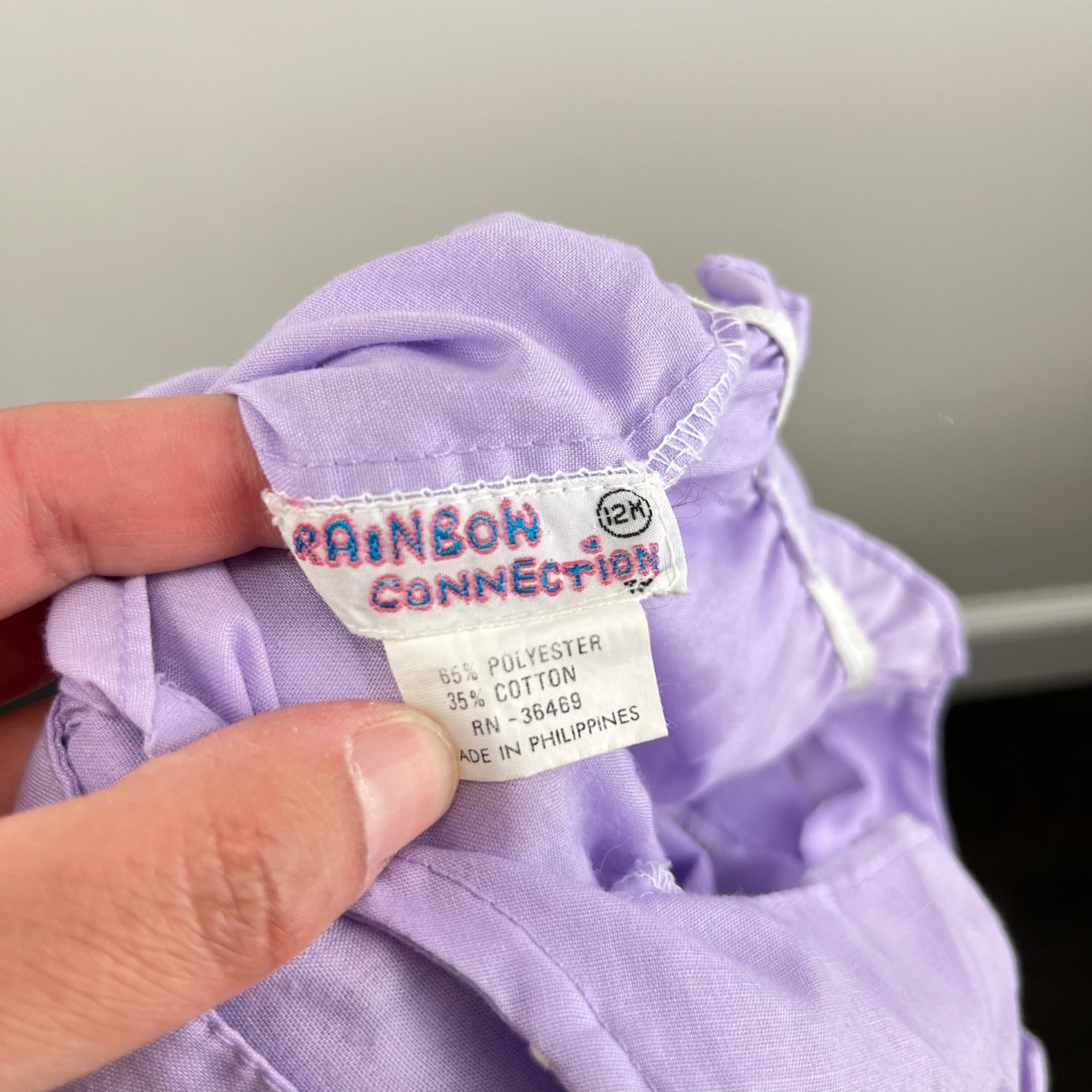 Vintage Rainbow Connection Purple Sun Suit Romper 12 Months