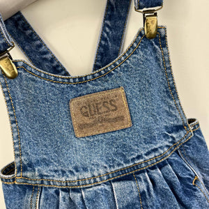 Vintage Guess Leather Patch Overalls 2T USA