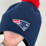 Load image into Gallery viewer, New England Patriots Football Navy Blue Pom Hat Toddler
