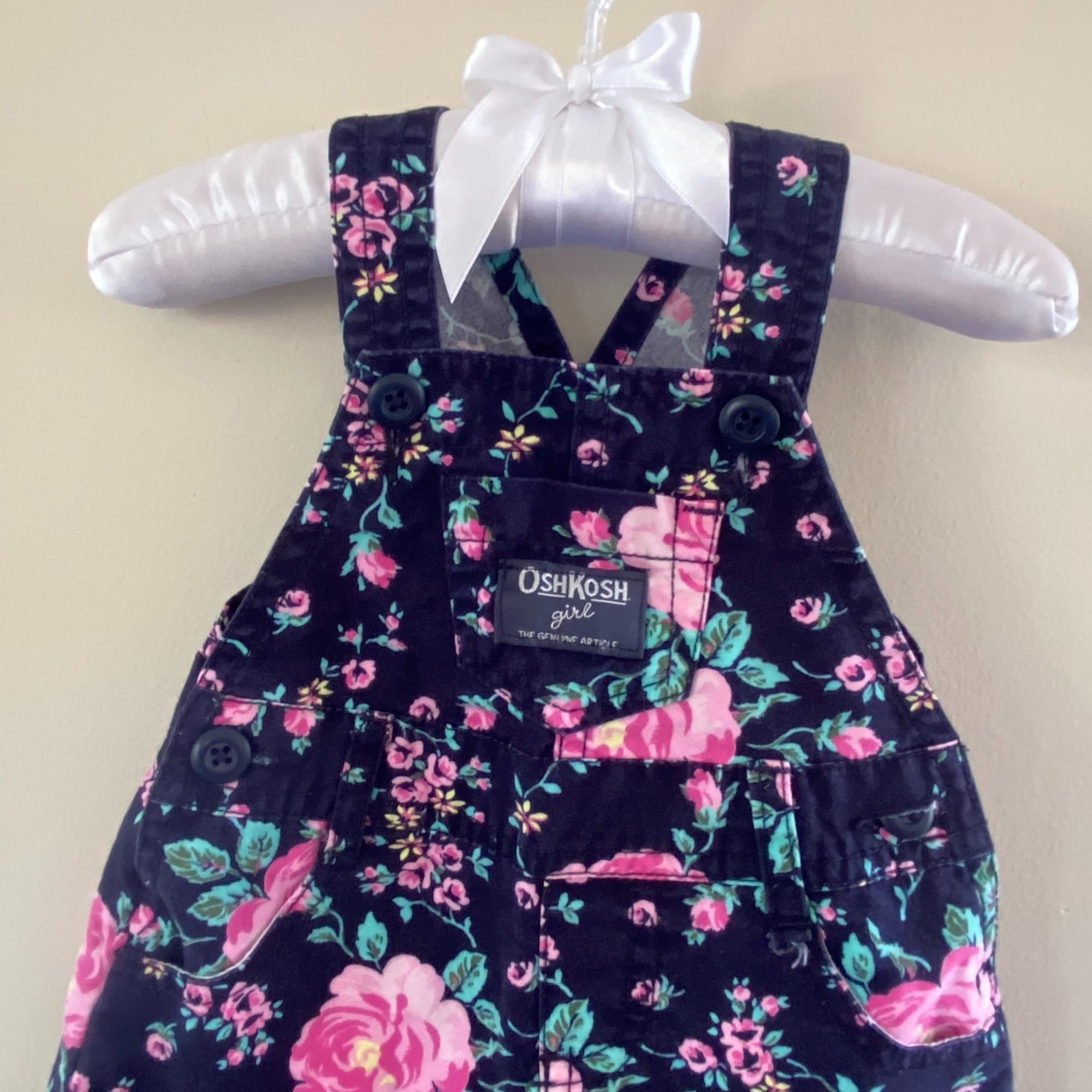 OshKosh B'gosh Girls Navy Blue Floral Jumper 6 Months