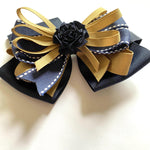 Load image into Gallery viewer, Girls Large Khaki and Navy Deluxe Bow
