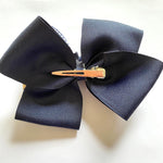 Load image into Gallery viewer, Girls Large Khaki and Navy Deluxe Bow
