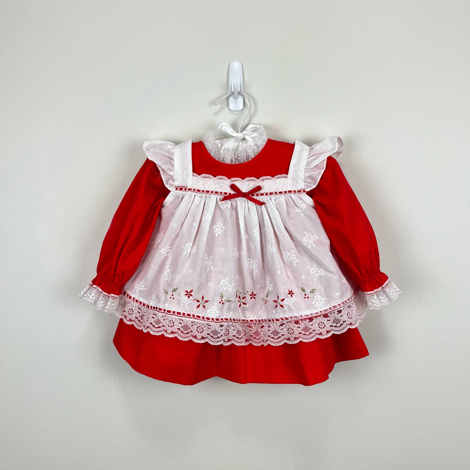 bryan vintage dress Vintage Bryan Red Pinafore Dress 12 Months USA