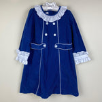 Load image into Gallery viewer, Shrimp &amp; Grits Kids Blue Corduroy Ruffle Dress
