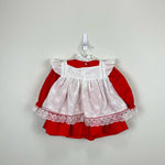 Load image into Gallery viewer, Vintage Bryan Red Pinafore Dress 12 Months USA
