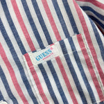 Load image into Gallery viewer, Vintage Guess Blue &amp; Red Striped Button Up Shirt 6 USA
