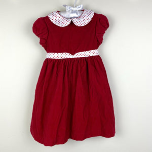 Bella Bliss Girls Red Corduroy Dress 24 Months