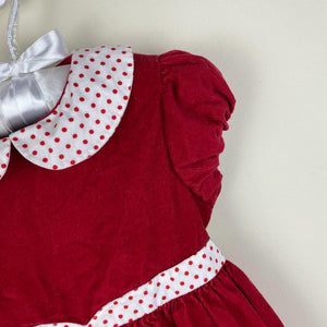 Bella Bliss Girls Red Corduroy Dress 24 Months