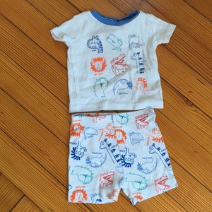 Two Piece Short-Sleeve Shorts Dinosaur PJS