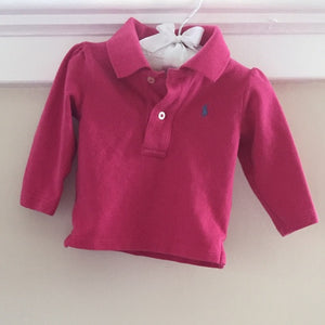 Ralph Lauren Long-Sleeve Pink Polo 9 Months