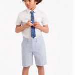 Load image into Gallery viewer, J. Crew Boys’ Ludlow Blue Seersucker Suit Short 12
