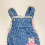 Load image into Gallery viewer, Vintage Kids Exchange Polka Dot Ballet Bear Overalls 12 Months
