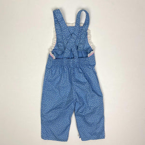 Vintage Kids Exchange Polka Dot Ballet Bear Overalls 12 Months