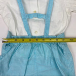 Load image into Gallery viewer, Vintage Thomas Aqua &amp; White Toddler Overall Set
