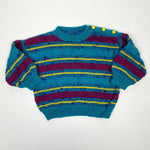 Load image into Gallery viewer, Vintage Kids Striped Pom Pom Sweater
