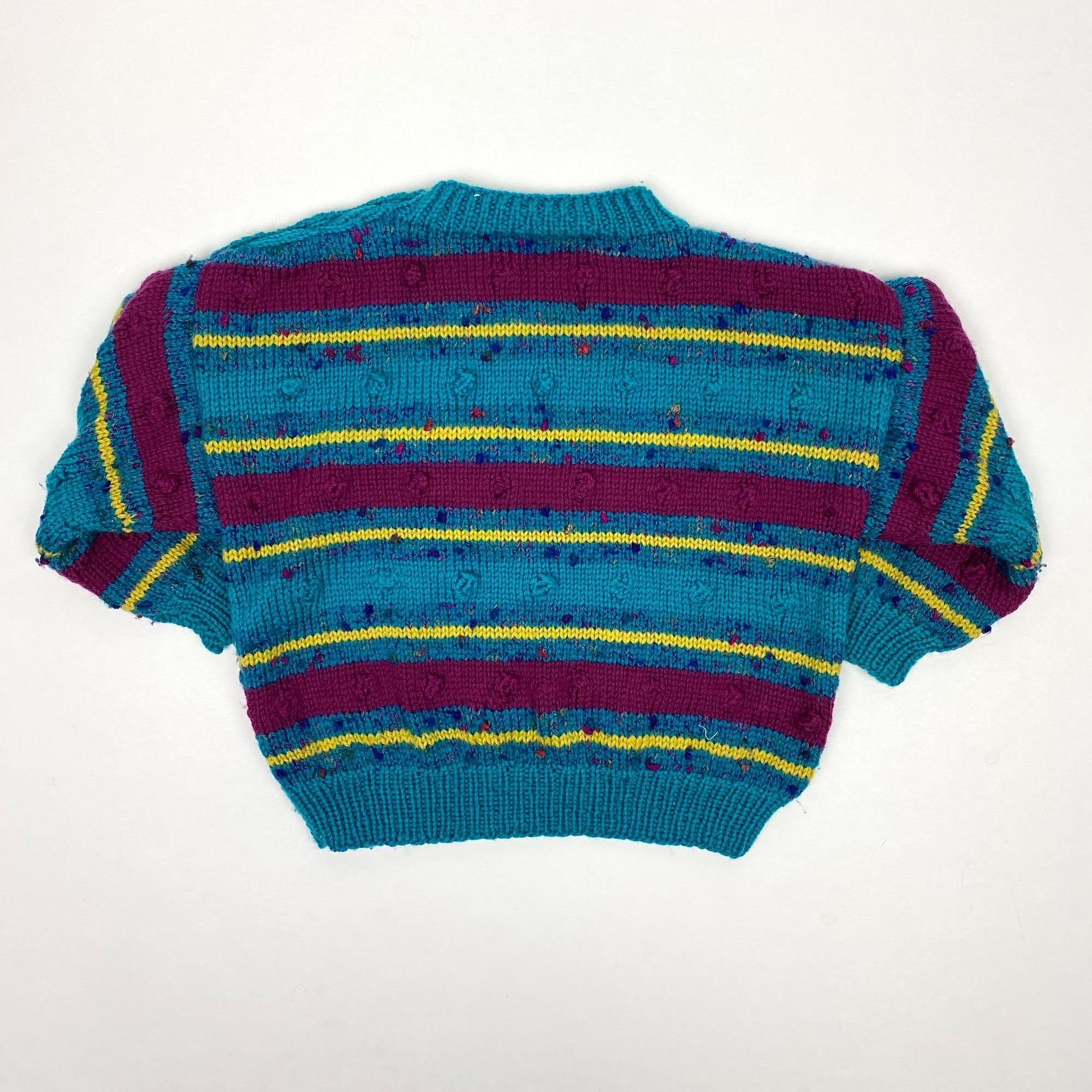 Vintage Kids Striped Pom Pom Sweater