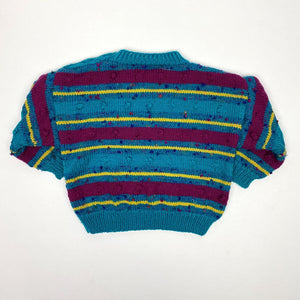 Vintage Kids Striped Pom Pom Sweater