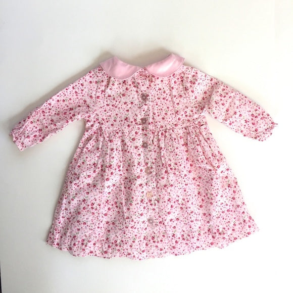 Laura Ashely Pink Floral Long-Sleeve Dress 6 Months