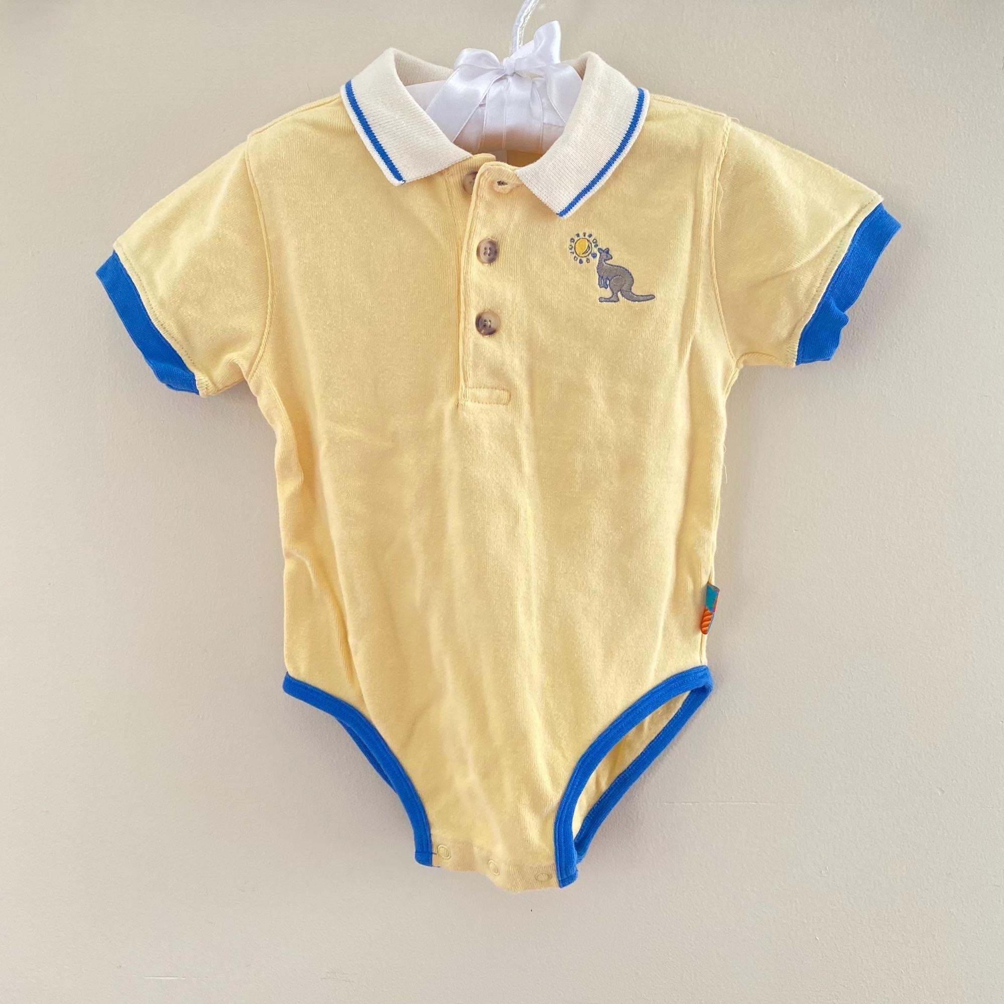 Vintage Gymboree Yellow Kangaroo Polo Shirt XS